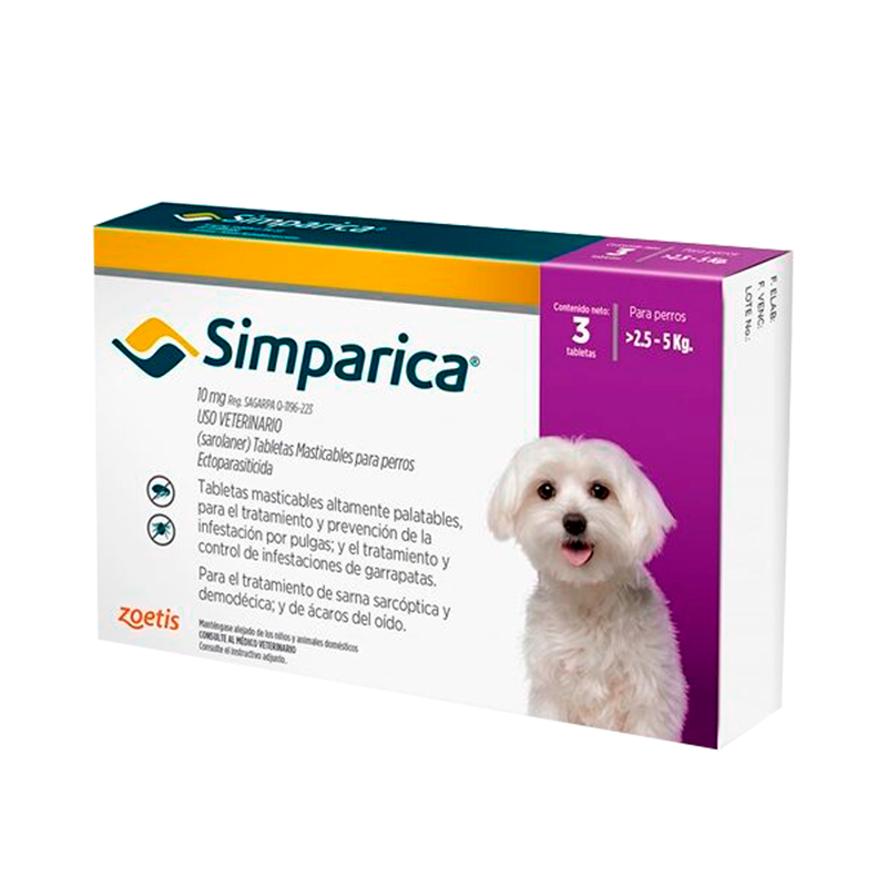 Simparica Antipulgas para perros 2.5 a 5 kg