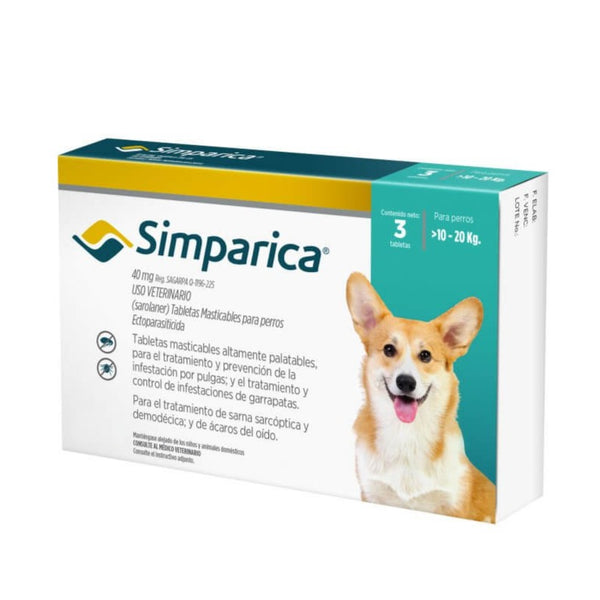 Simparica Antipulgas para perros 10 a 20 kg